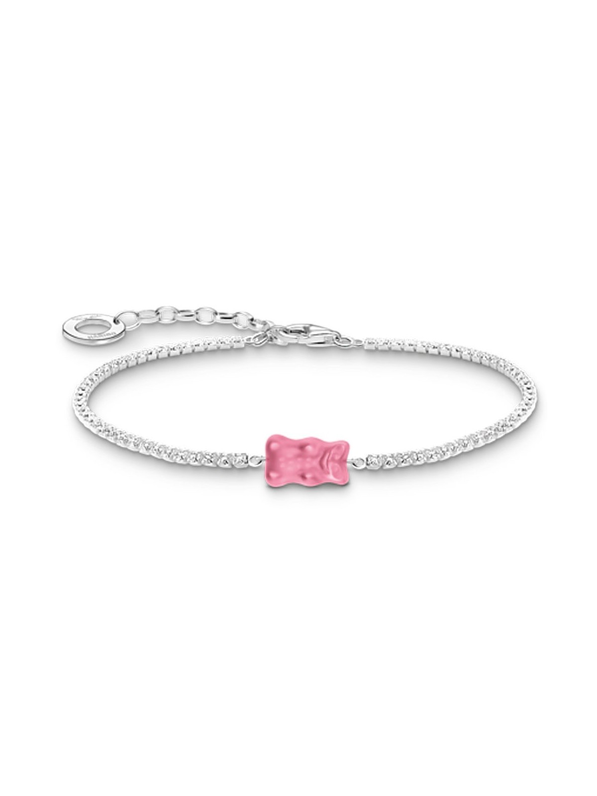 bracciale donna Thomas Sabo A2187-052-9-L19V bracelet with pink goldbears with stones silver