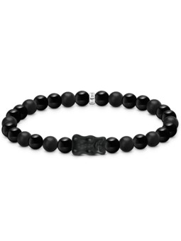 bracciale donna Thomas Sabo A2204-017-11-L17 Bead bracelet with black goldbears silver