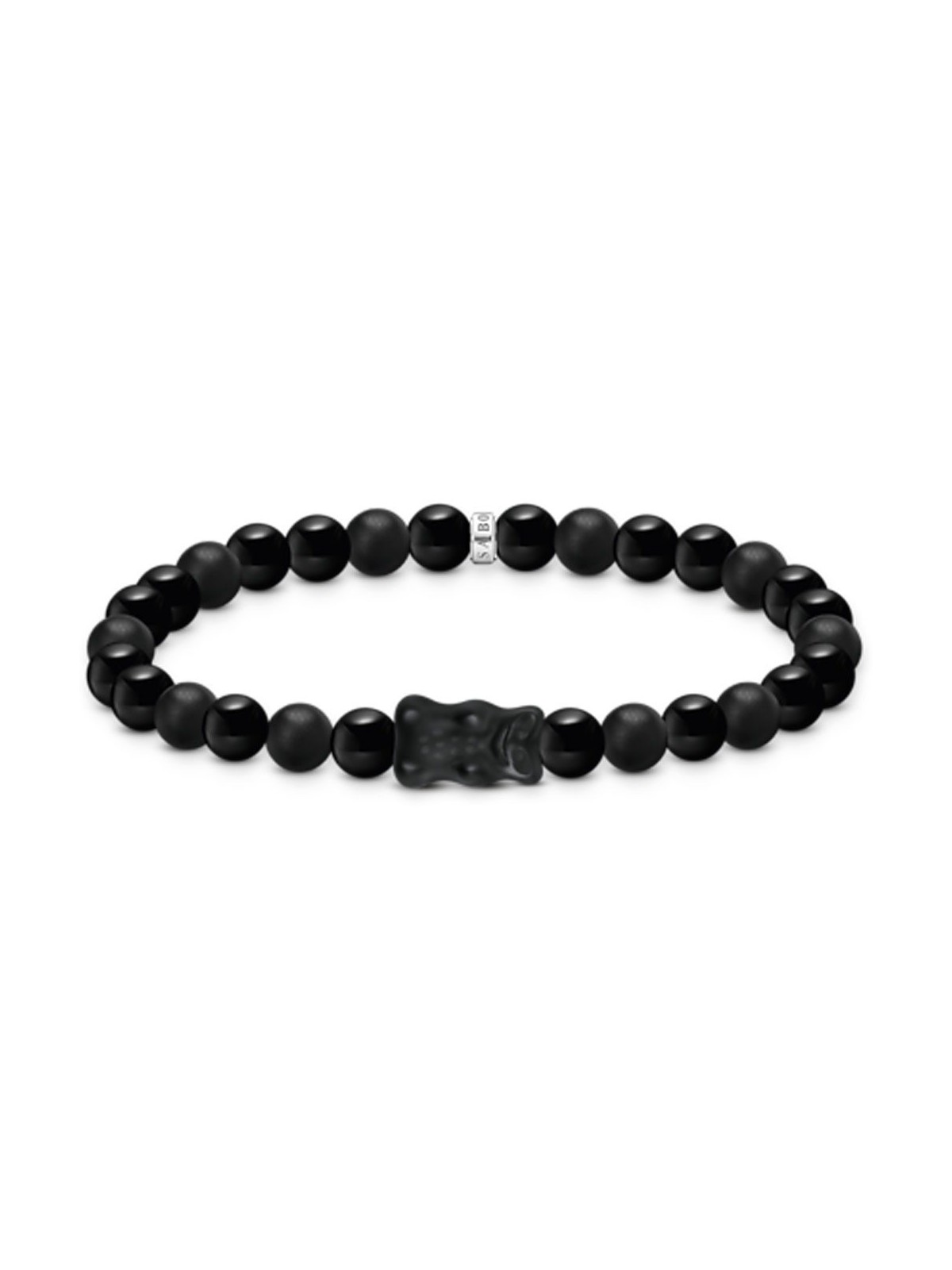 bracciale donna Thomas Sabo A2204-017-11-L17 Bead bracelet with black goldbears silver