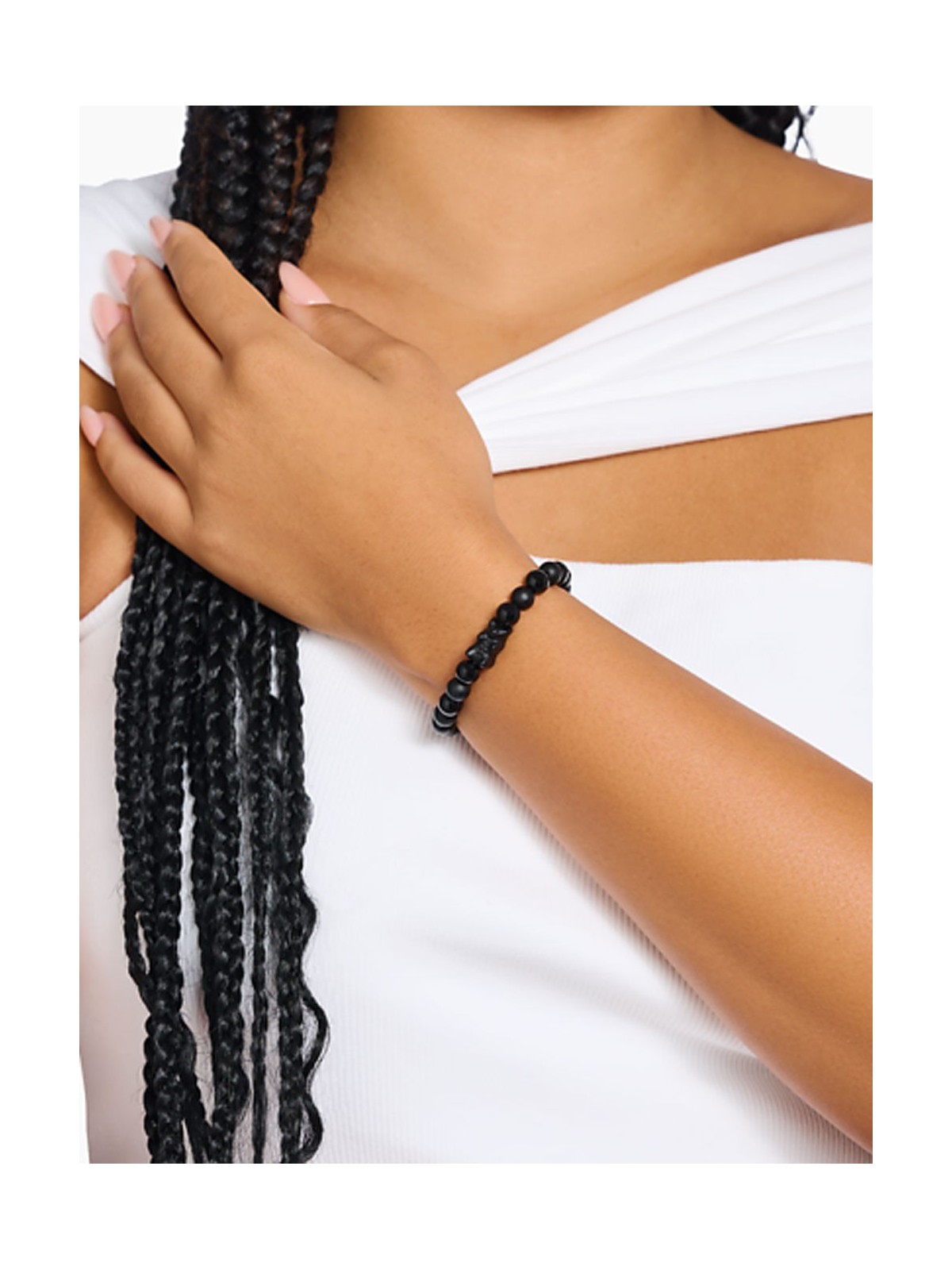 bracciale donna Thomas Sabo A2204-017-11-L17 Bead bracelet with black goldbears silver