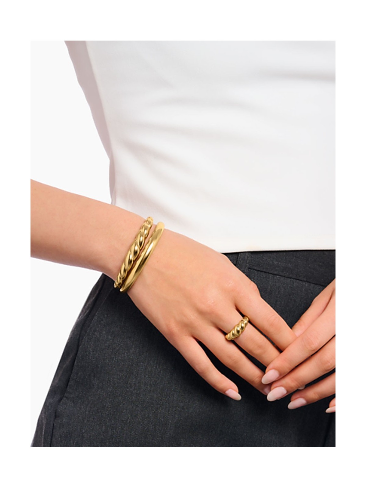 bracciale donna Thomas Sabo AR119-413-39-L17 bangle organic forms gold plated