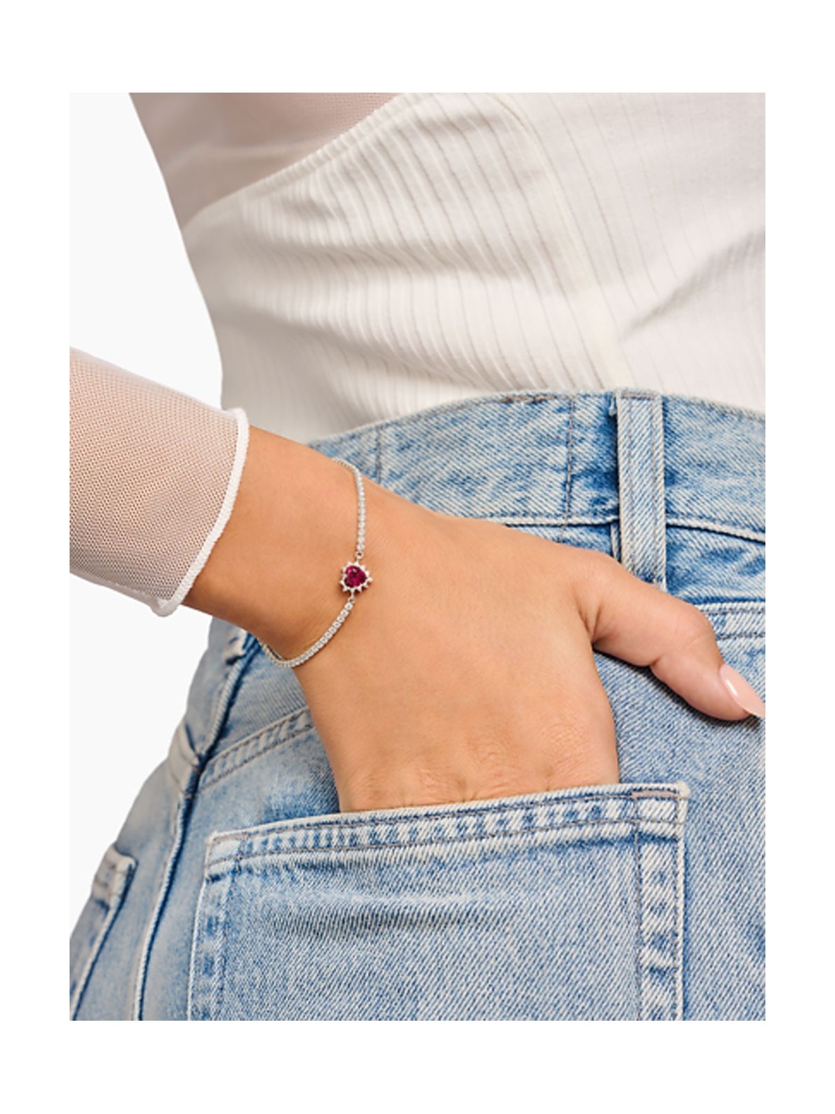 bracciale donna Thomas Sabo A2188-013-10-L19V heart bracelet romance silver