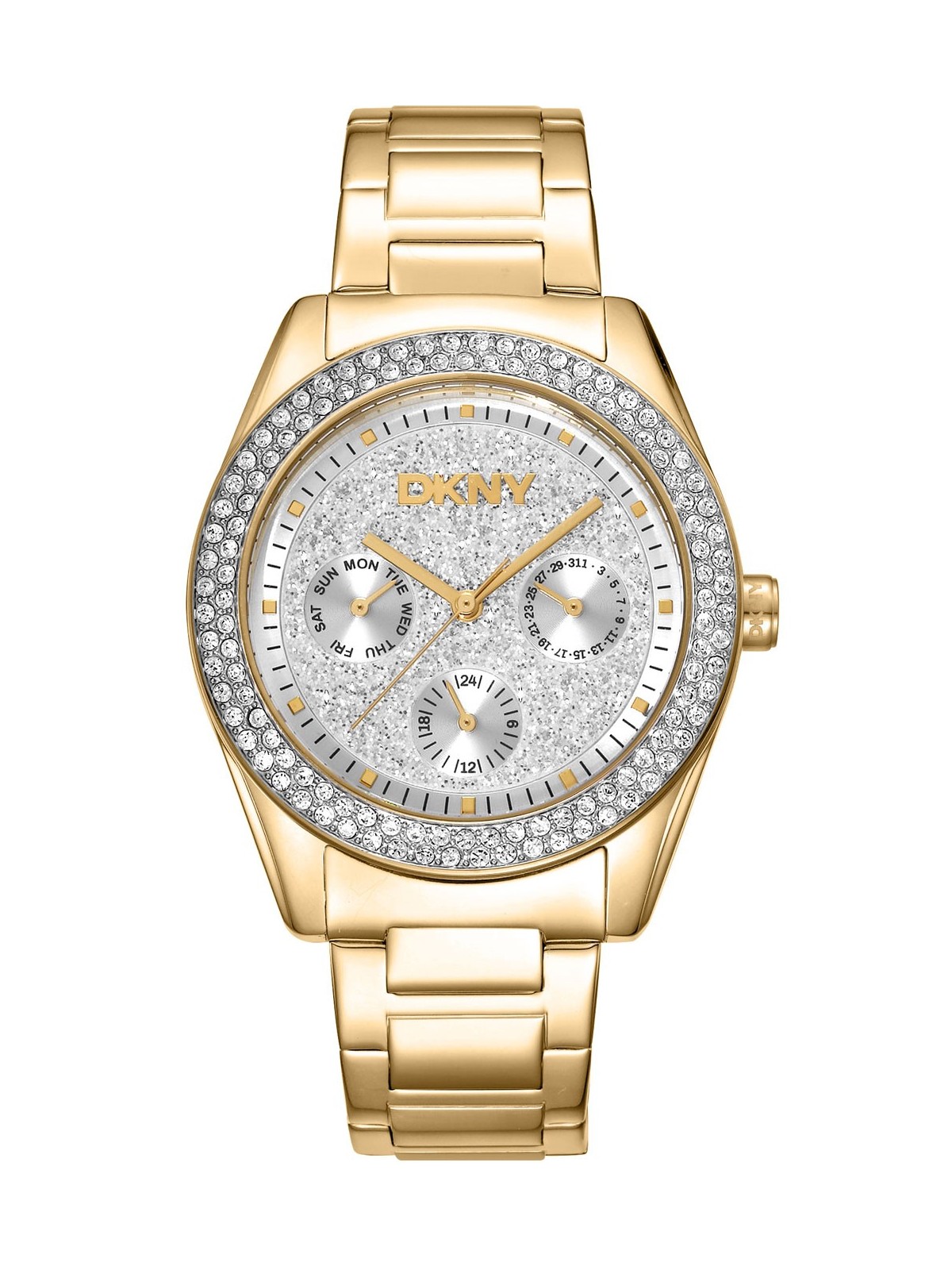 orologio donna DKNY DK1L078M0025 Ladies Watch Chambers Multi Glitz Gold 36mm 5ATM