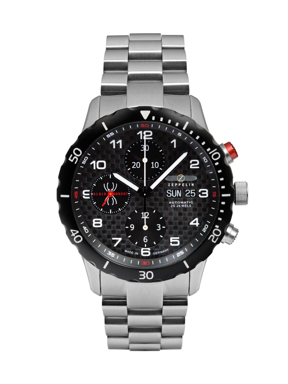 orologio uomo Zeppelin 7216M-2 Mens Watch Alain Robert Automatic Chrono Limited 42mm 10 ATM