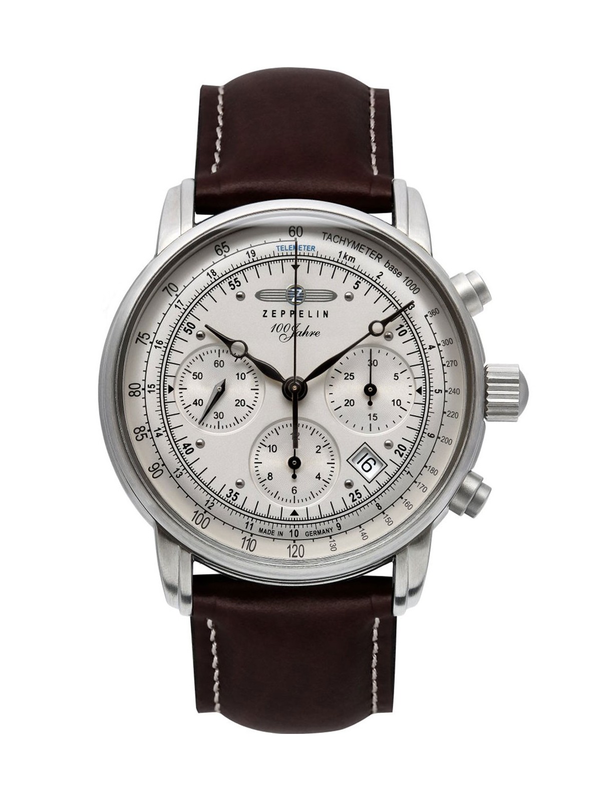 orologio uomo Zeppelin 8620-1 Mens Watch 100 Jahre Zeppelin Autom. Chrono Sternwarte Glashütte 42mm 5ATM