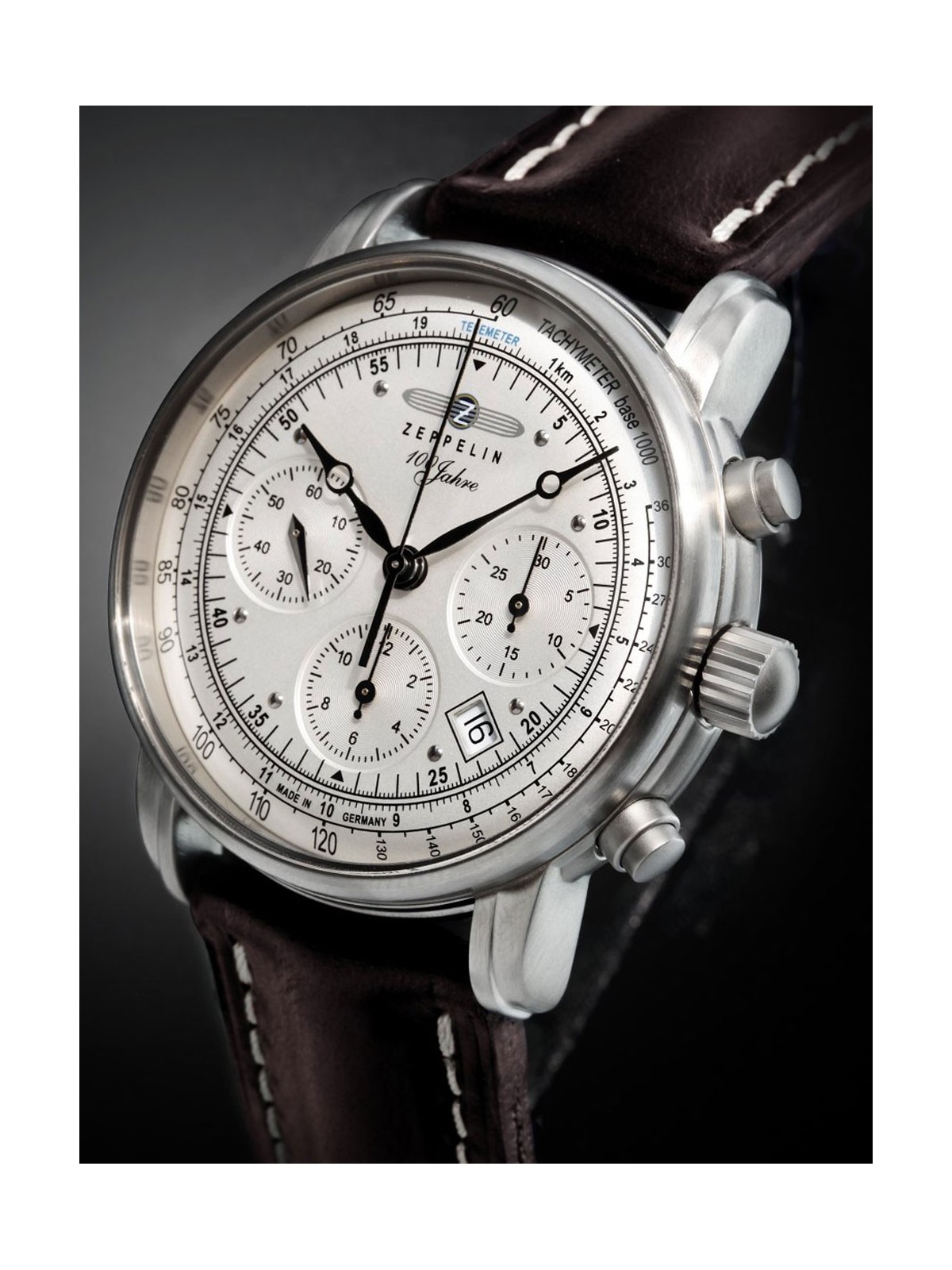 orologio uomo Zeppelin 8620-1 Mens Watch 100 Jahre Zeppelin Autom. Chrono Sternwarte Glashütte 42mm 5ATM