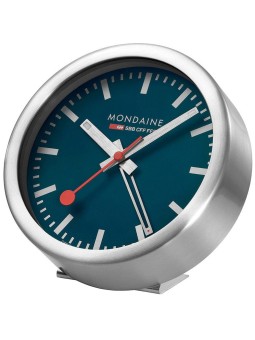 sveglia Mondaine A997.MCAL.46SBV.2 silver bluemini Wall Clock Table Clock & Alarm Clock 12,5 cm