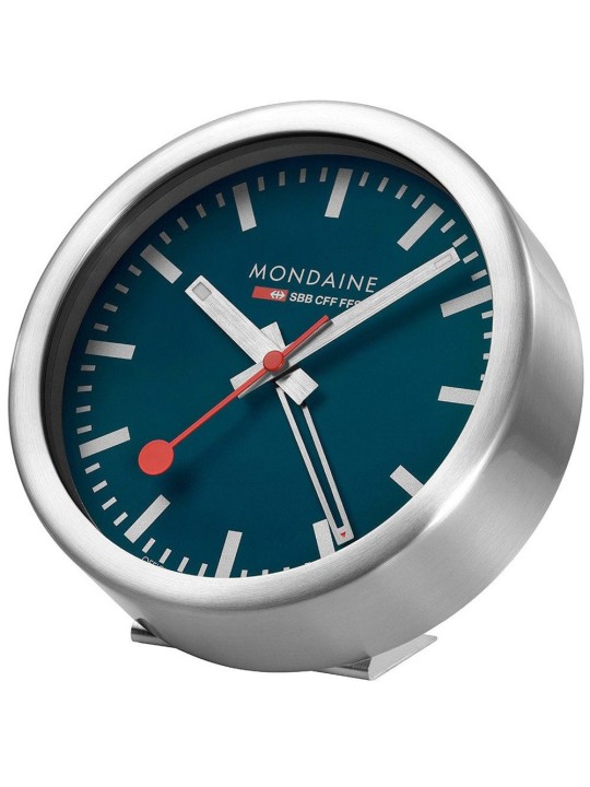 sveglia Mondaine A997.MCAL.46SBV.2 silver bluemini Wall Clock Table Clock & Alarm Clock 12,5 cm