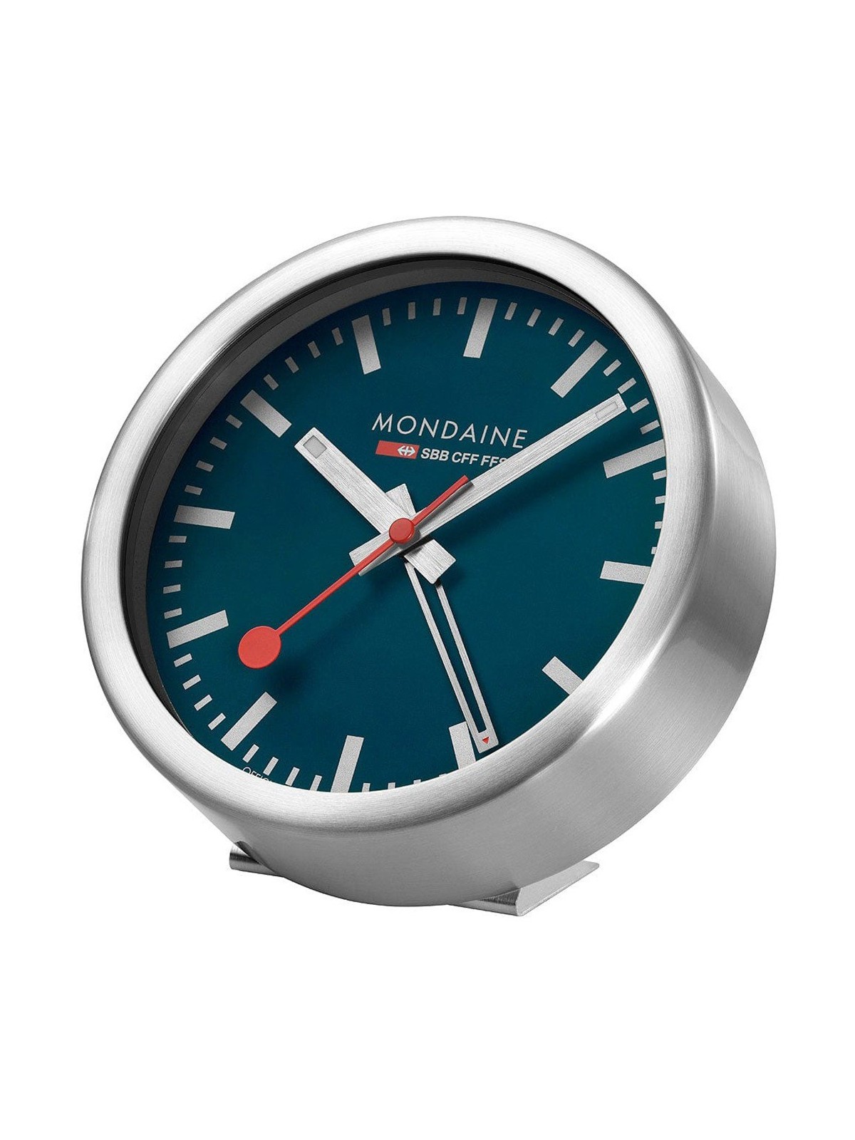 sveglia Mondaine A997.MCAL.46SBV.2 silver bluemini Wall Clock Table Clock & Alarm Clock 12,5 cm