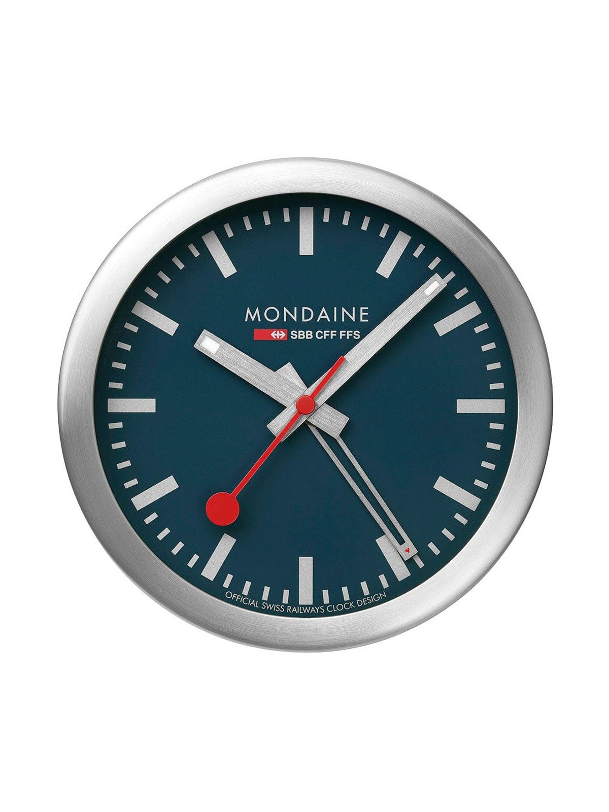 sveglia Mondaine A997.MCAL.46SBV.2 silver bluemini Wall Clock Table Clock & Alarm Clock 12,5 cm