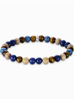 bracciale donna Thomas Sabo A2193-926-7-L19 Unisex Bead Bracelet in shades of brown and blue