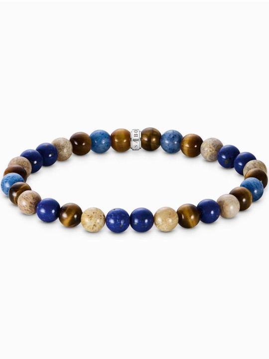 bracciale donna Thomas Sabo A2193-926-7-L19 Unisex Bead Bracelet in shades of brown and blue