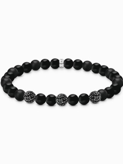 bracciale donna Thomas Sabo A2195-705-11-L19 Unisex Bracelet Obisidian and zirconia black