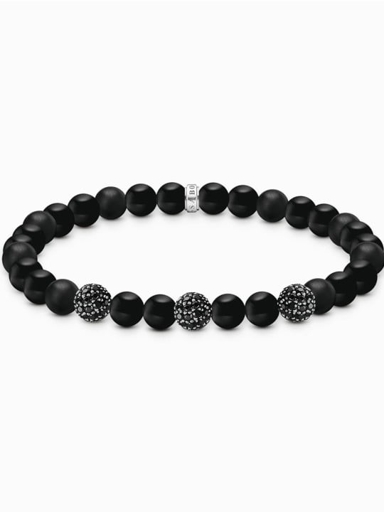 bracciale donna Thomas Sabo A2195-705-11-L19 Unisex Bracelet Obisidian and zirconia black