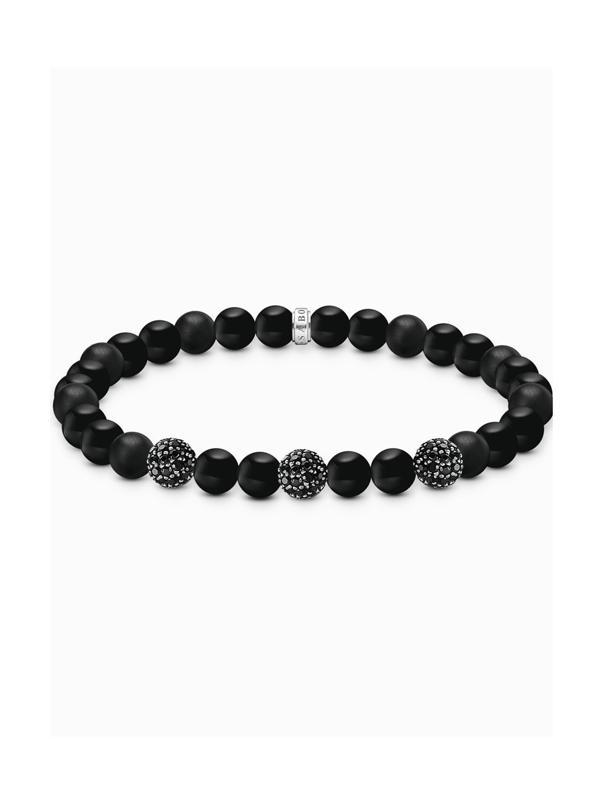 bracciale donna Thomas Sabo A2195-705-11-L19 Unisex Bracelet Obisidian and zirconia black