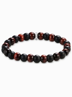 bracciale donna Thomas Sabo A2196-806-7-L19 Unisex Bracelet Obsidian and red tigers eye
