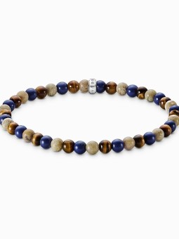 bracciale donna Thomas Sabo A2183-531-7-L19 Unisex Bead Bracelet in shades of brown and blue