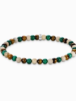 bracciale donna Thomas Sabo A2183-468-7-L19 Unisex Bead Bracelet in earth and green tones