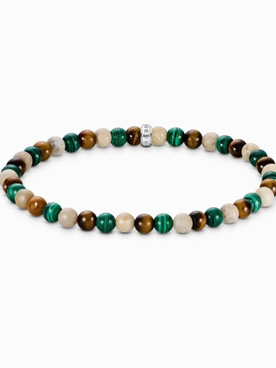 bracciale donna Thomas Sabo A2183-468-7-L19 Unisex Bead Bracelet in earth and green tones