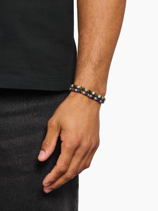 bracciale donna Thomas Sabo A2183-468-7-L19 Unisex Bead Bracelet in earth and green tones