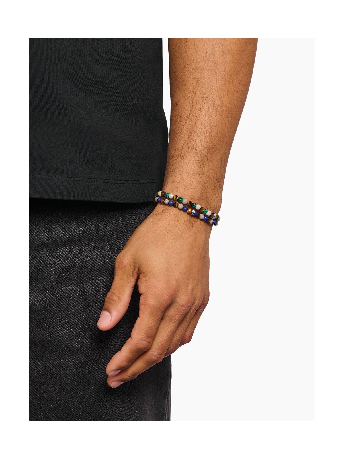bracciale donna Thomas Sabo A2183-468-7-L19 Unisex Bead Bracelet in earth and green tones