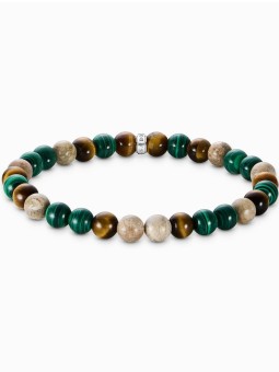 bracciale donna Thomas Sabo A2193-468-7-L19 Unisex Bead Bracelet in earth and green tones