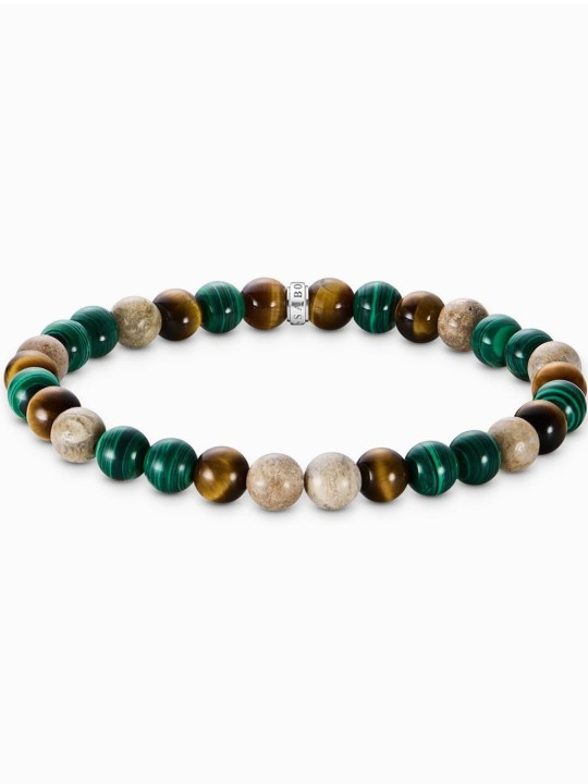 bracciale donna Thomas Sabo A2193-468-7-L19 Unisex Bead Bracelet in earth and green tones