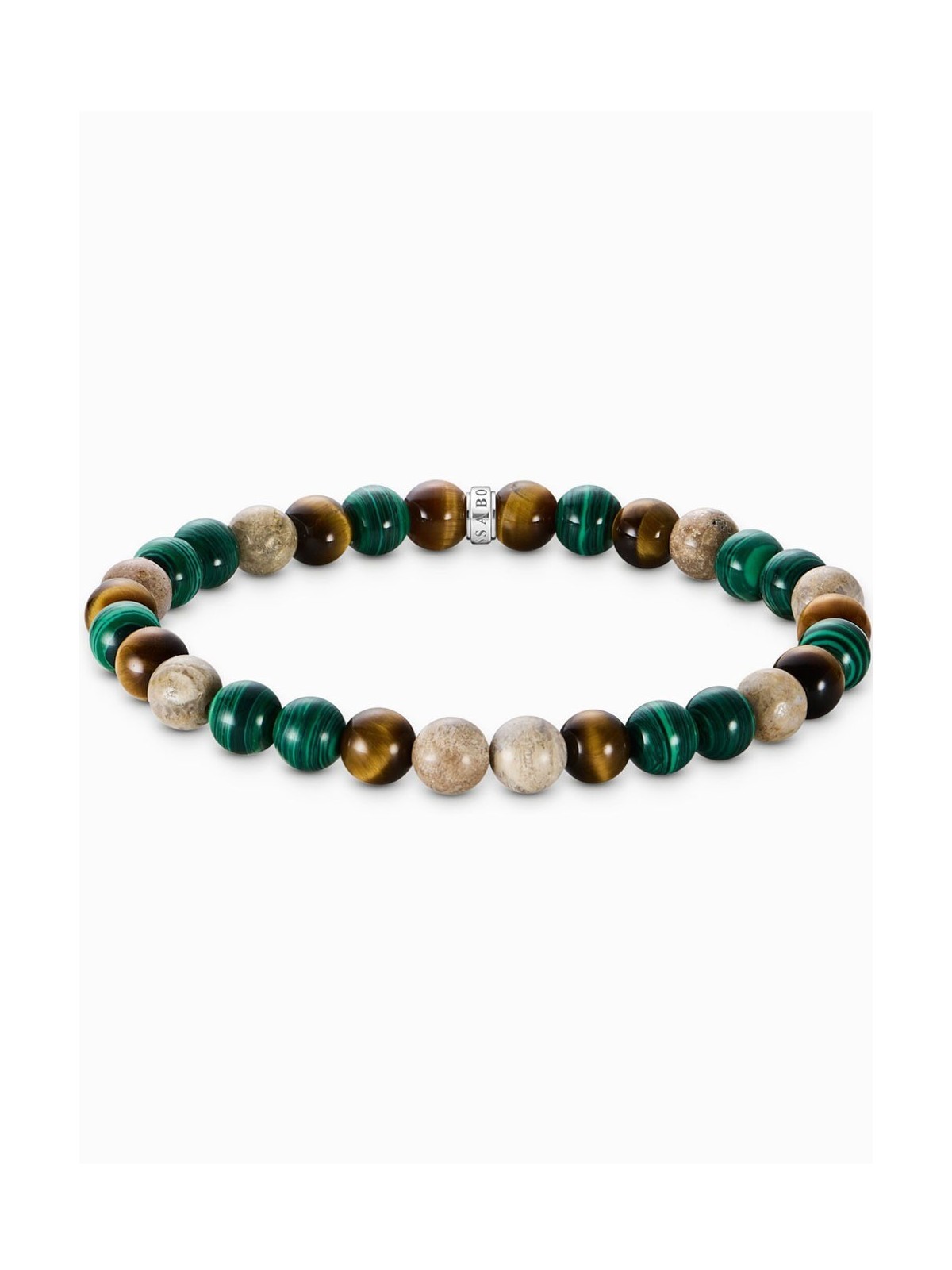 bracciale donna Thomas Sabo A2193-468-7-L19 Unisex Bead Bracelet in earth and green tones