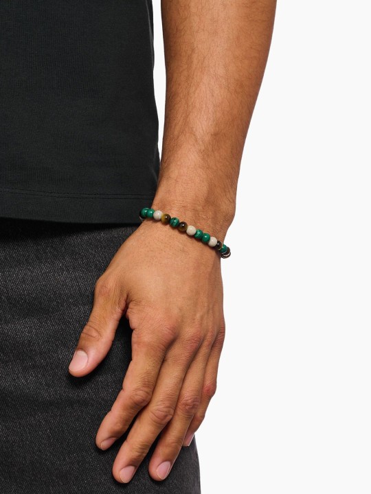 bracciale donna Thomas Sabo A2193-468-7-L19 Unisex Bead Bracelet in earth and green tones