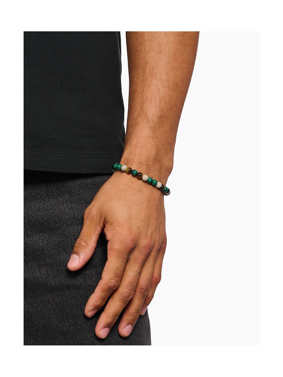 bracciale donna Thomas Sabo A2193-468-7-L19 Unisex Bead Bracelet in earth and green tones
