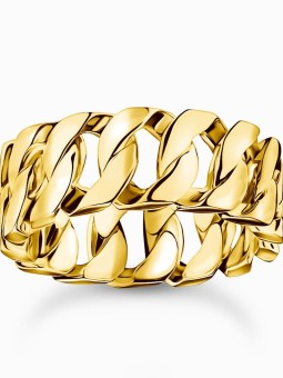 anello uomo Thomas Sabo TR2497-413-39-64 Unisex Ring - Wide gold-plated chain links