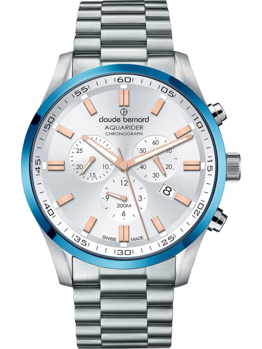 orologio uomo Claude Bernard 10222-3MBU-AIR Mens Watch Aquarider Chronograph 44mm 20ATM