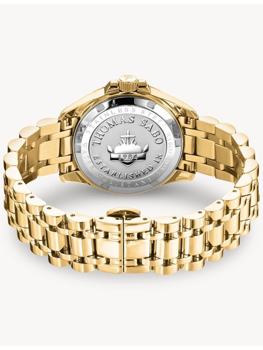 orologio donna Thomas Sabo WA0431-291-207 Ladies Watch black-gold 33mm 5ATM