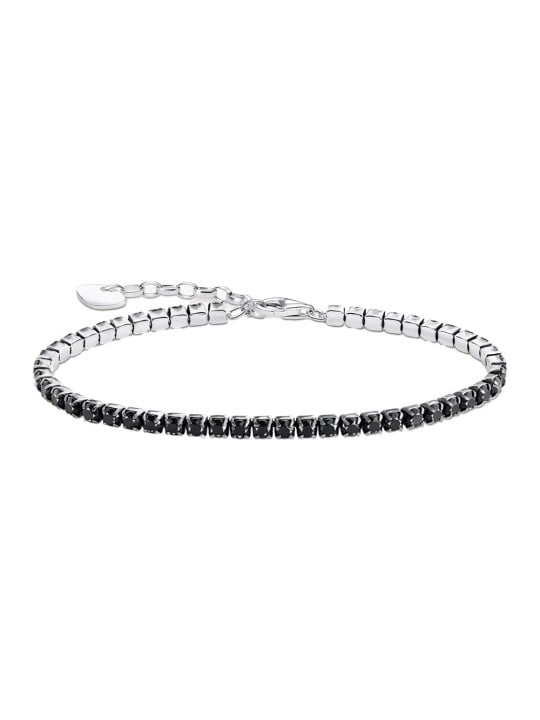 bracciale donna Thomas Sabo A2167-643-11-L21V Tennis Bracelet with Black Stones Silver