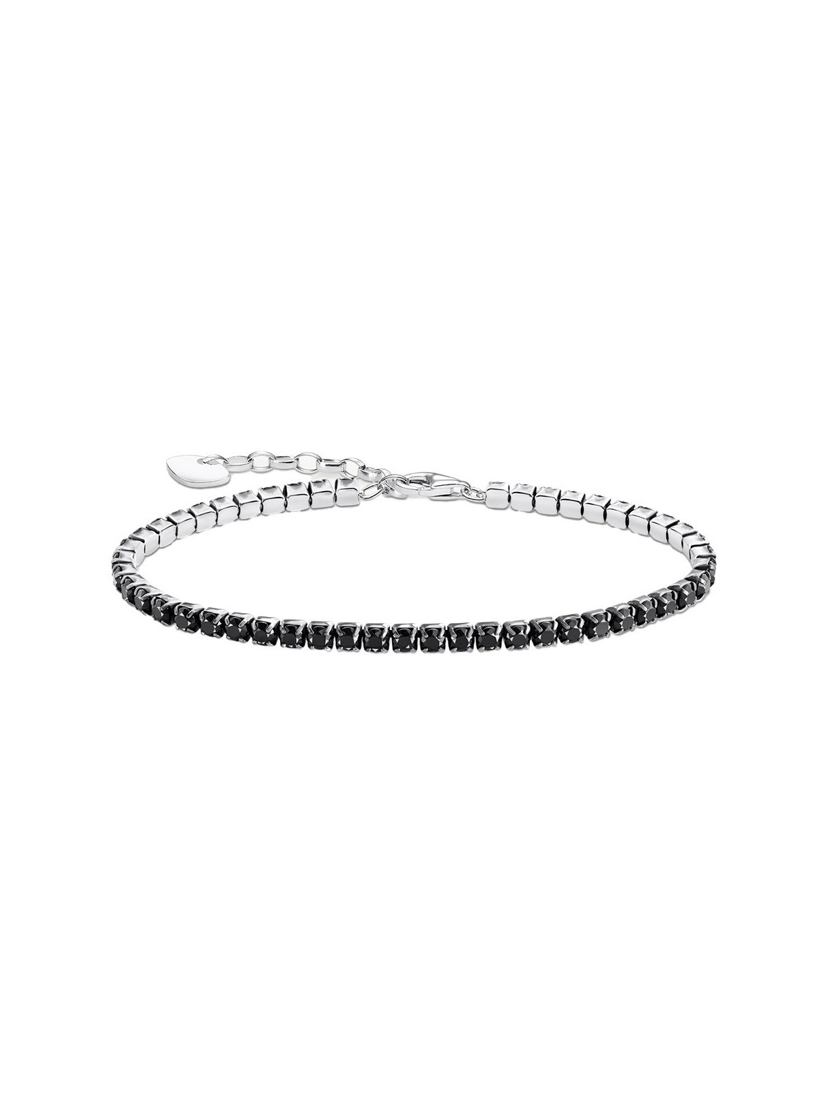 bracciale donna Thomas Sabo A2167-643-11-L21V Tennis Bracelet with Black Stones Silver