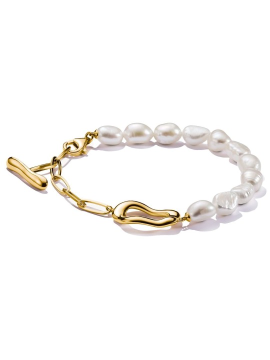 bracciale donna Thomas Sabo A2190-430-14-L19V Pearl Bracelet Natural Beauty Gold-Plated