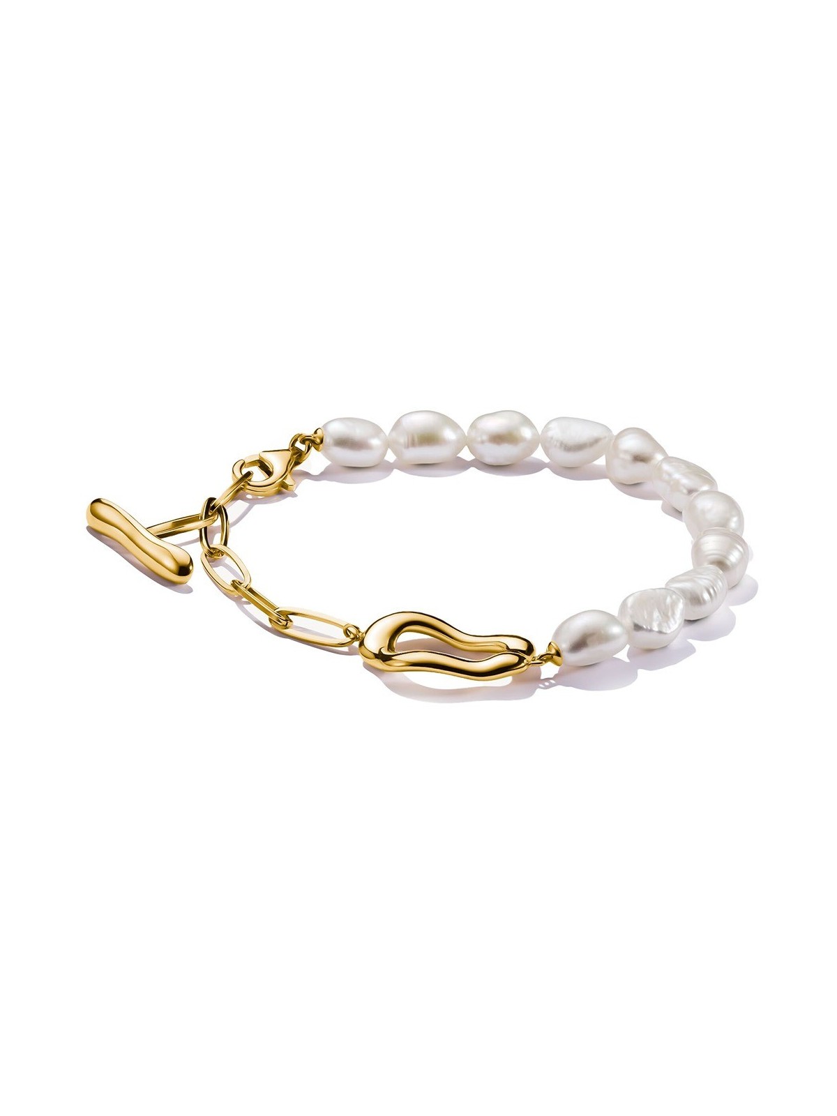 bracciale donna Thomas Sabo A2190-430-14-L19V Pearl Bracelet Natural Beauty Gold-Plated