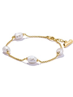 bracciale donna Thomas Sabo A2189-430-14-L19V Bracelet with pearls Natural Beauty Gold-Plated