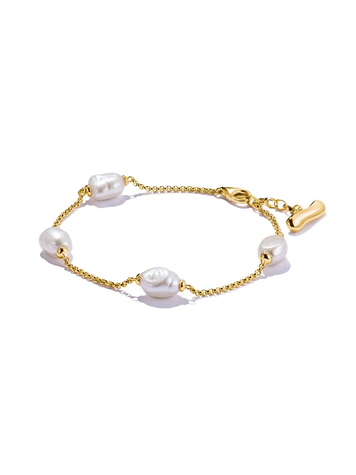 bracciale donna Thomas Sabo A2189-430-14-L19V Bracelet with pearls Natural Beauty Gold-Plated