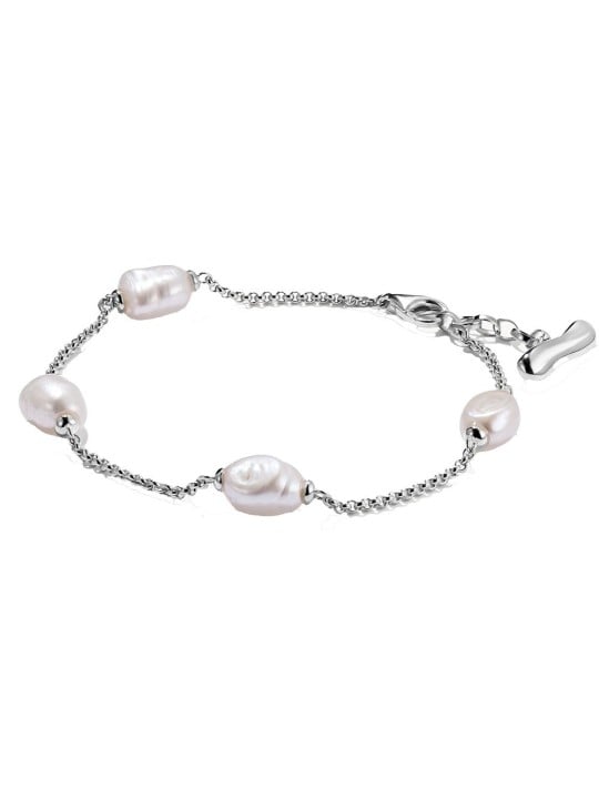 bracciale donna Thomas Sabo A2189-082-14-L19V Bracelet with pearls Natural Beauty Silver