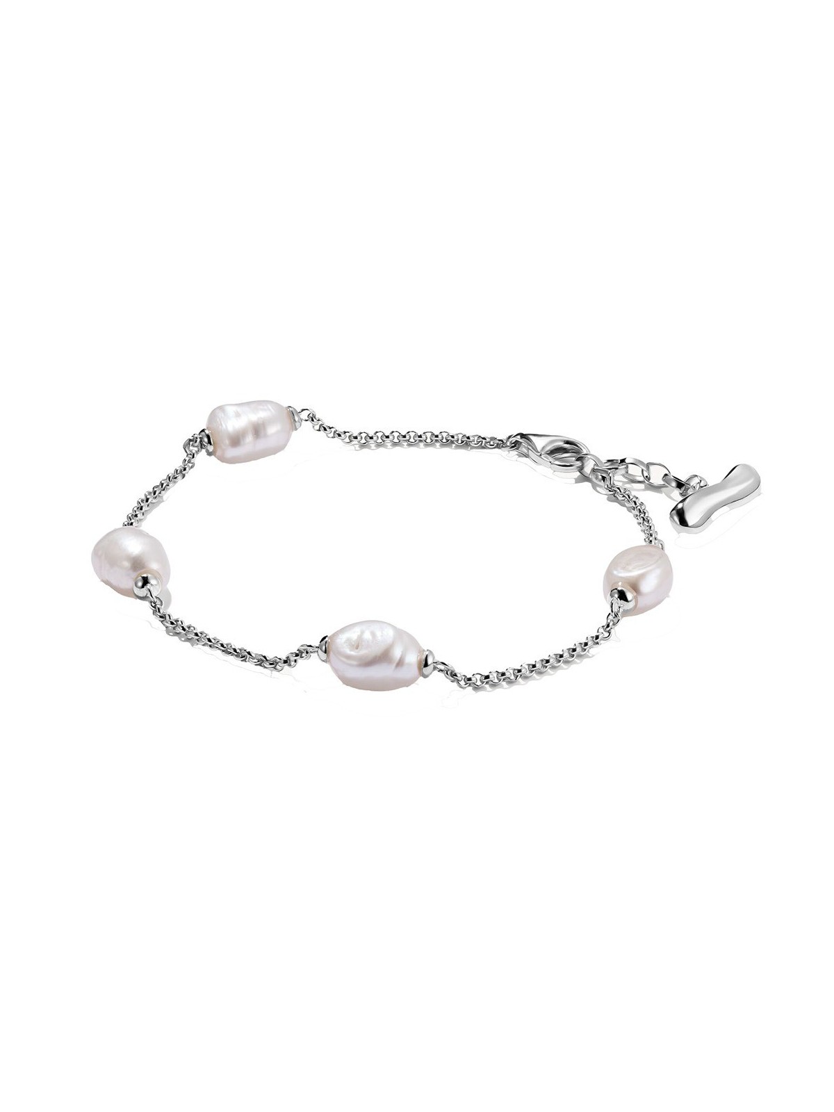 bracciale donna Thomas Sabo A2189-082-14-L19V Bracelet with pearls Natural Beauty Silver