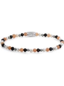 bracciale donna Rebel & Rose RR-40161-S-S Bracelet Black Glam Rocks Party Silver