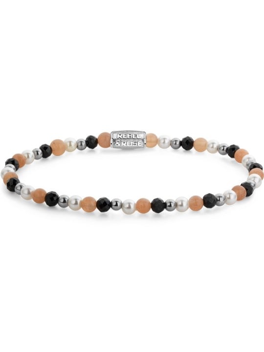 bracciale donna Rebel & Rose RR-40161-S-S Bracelet Black Glam Rocks Party Silver