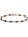 bracciale donna Rebel & Rose RR-40161-S-S Bracelet Black Glam Rocks Party Silver