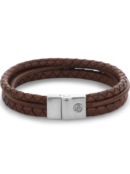 bracciale uomo Rebel & Rose RR-M0056-S-L Bracelet Full Metal Premium Combo 12mm Cognac
