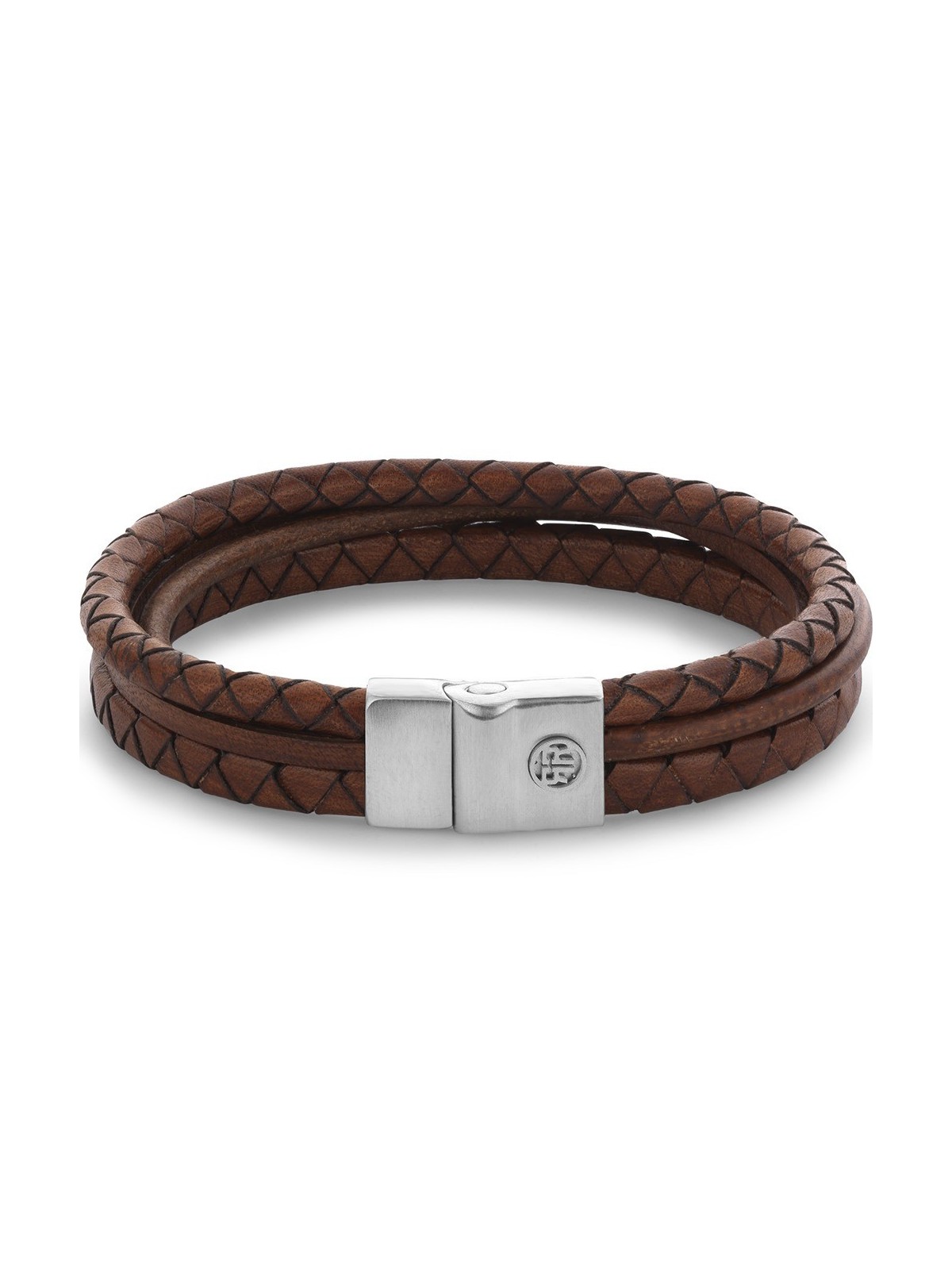 bracciale uomo Rebel & Rose RR-M0056-S-L Bracelet Full Metal Premium Combo 12mm Cognac