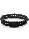 bracciale uomo Rebel & Rose RR-M0057-B-L+ Bracelet Full Metal Combo 12mm Black Rocks