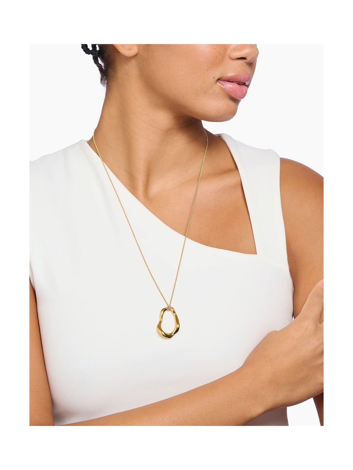 collana donna Thomas Sabo KE2319-413-39-L70 Necklace + Pendant Natural Beauty Gold-Plated Ladies