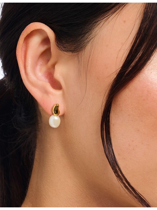orecchini donna Thomas Sabo H2320-430-14 Stud Earrings with pearls Natural Beauty Gold-Plated Ladies