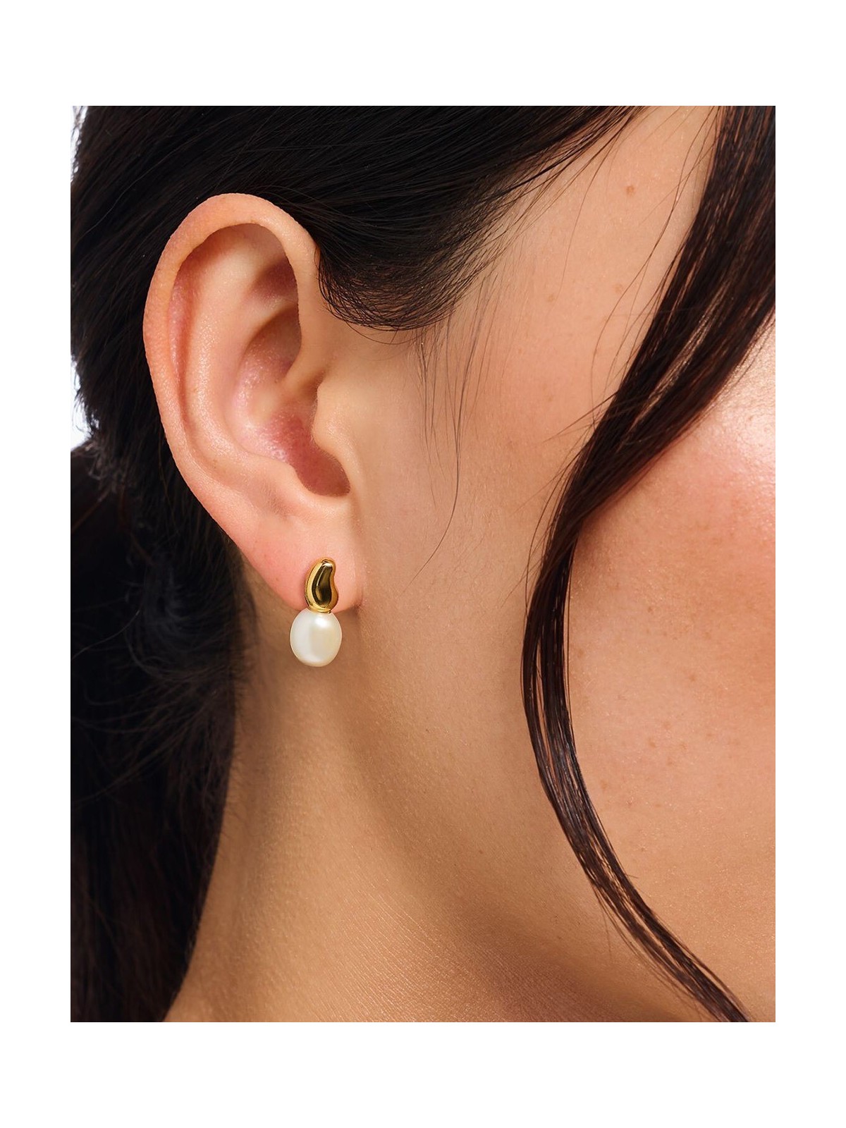 orecchini donna Thomas Sabo H2320-430-14 Stud Earrings with pearls Natural Beauty Gold-Plated Ladies